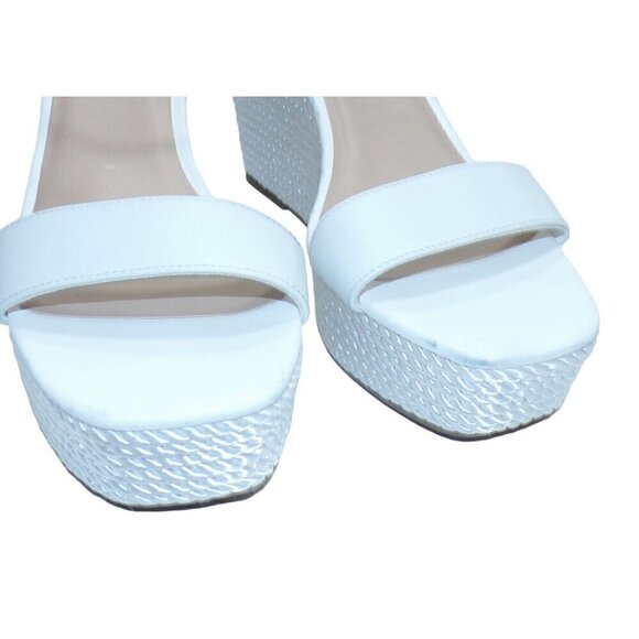 Steve Madden Women's Tory White Satin Rope Wedge Sandals Size 10 NEW - Picture 5 of 6